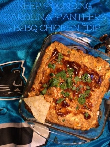 Keep Pounding Carolina Panthers BBQ Chicken Dip, A Super Bowl Ready Dip