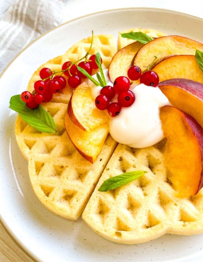 Peaches & Cream Buttermilk Waffles