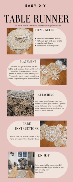 Pin this Super Simple DIY Doily Table Runner